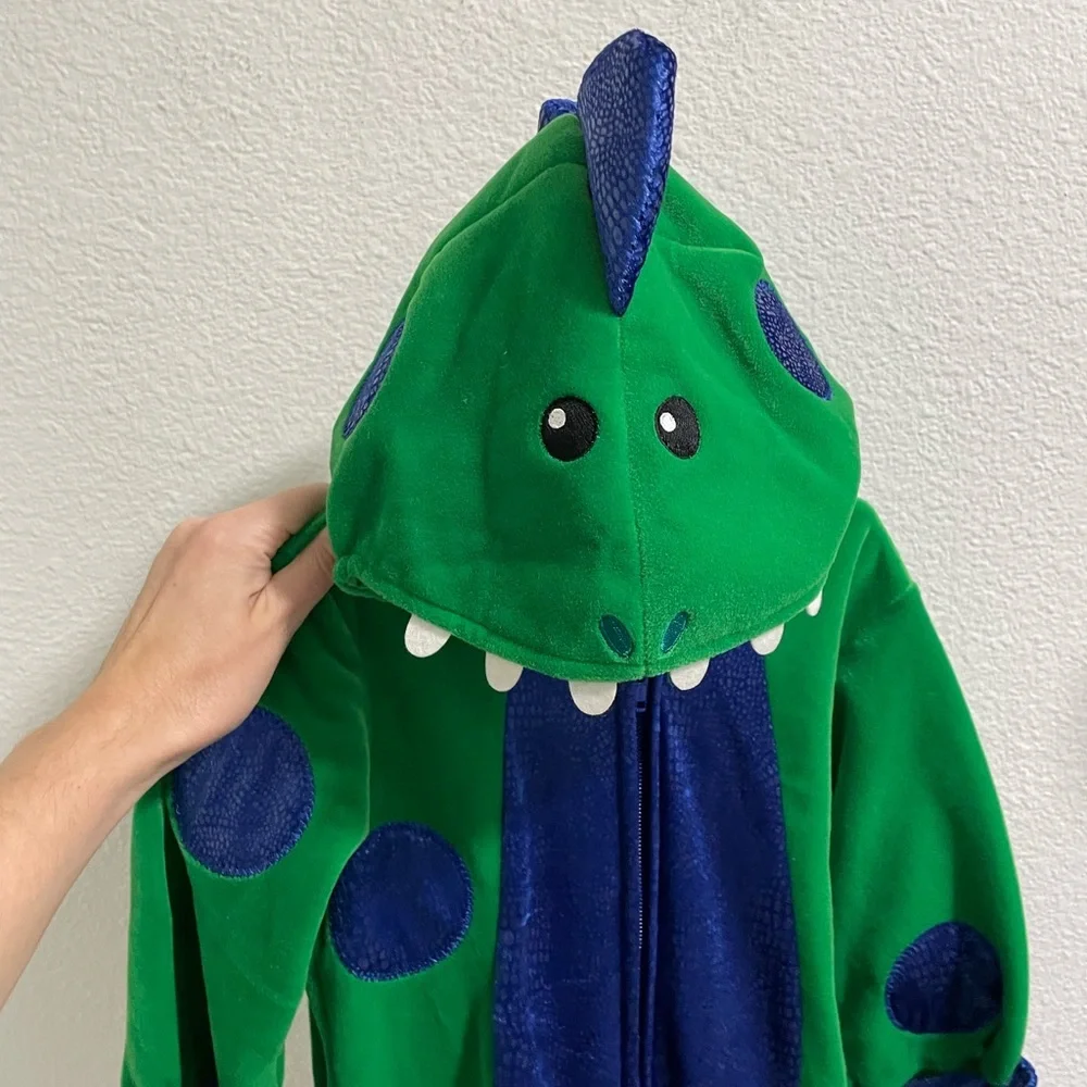 Green and Blue Dinosaur Costume for Kids